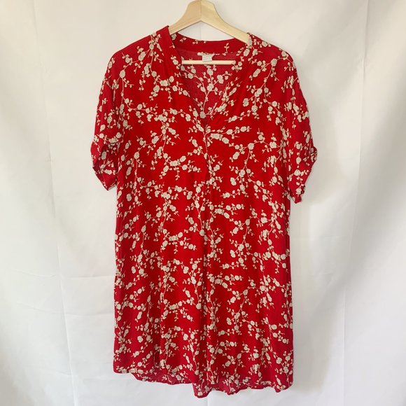GP & JBaker for H&M Red Floral Tunic Size 8 - Picture 2 of 7
